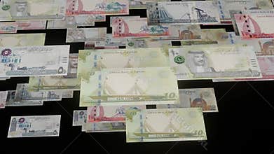 Bahrain bank notes animated