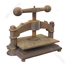 Vintage book press isolated.
