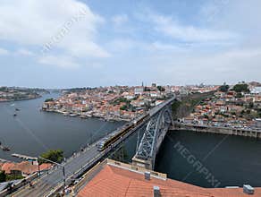 Luiz 1 bridge in Porto from a viewpoint