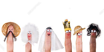 Human races finger puppets