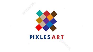 PixelsArt Pixel Animation on White Background for Tech Branding and Creative Digital Videos