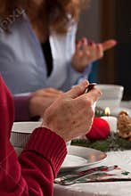 Conversation during christmas dinner