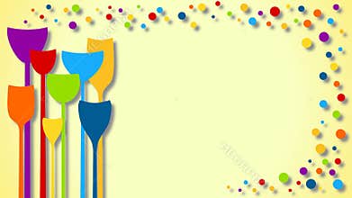 Loopable party drinks with bubbles animation