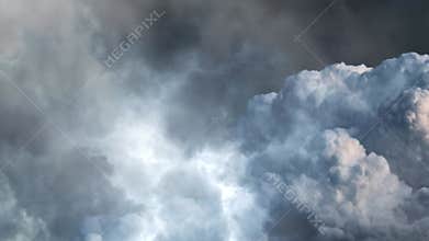 Dark clouds and thunderstorms above the sky