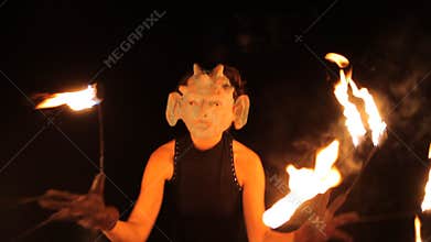 Fire woman performance