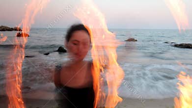 Fire woman performance