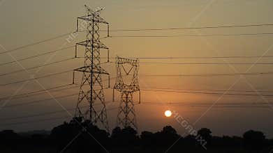 Sunset in countryside