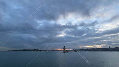 Maidens Tower in Bosphorus Strait, Istanbul, Turkey