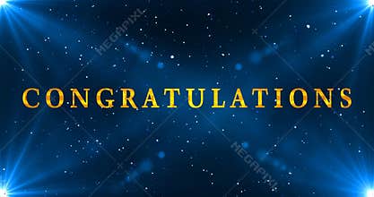 Gold Congratulations text animation on a bokeh background