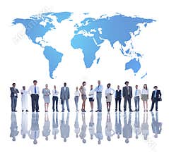 World Business People with World Map