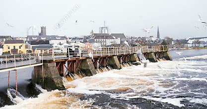 View at hydroelectric power plant on river Athlone