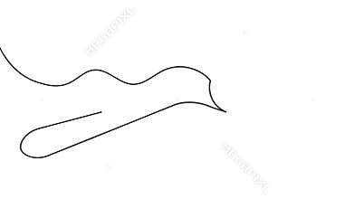 Seamless loop animation of a steel spoon one line art simple