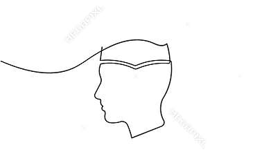 Student portrait cap continuous line animation minimalist outline illustration video