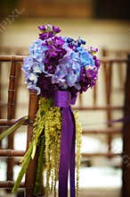 Wedding flowers on seat