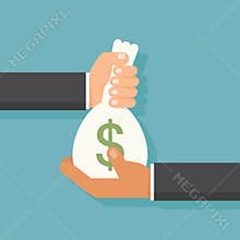 Hand giving money