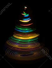 Circles christmas tree light painting