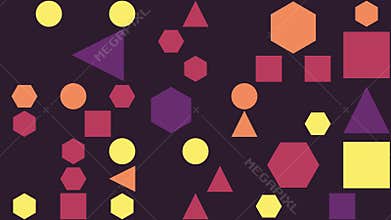 Colorful geometric shapes on dark background