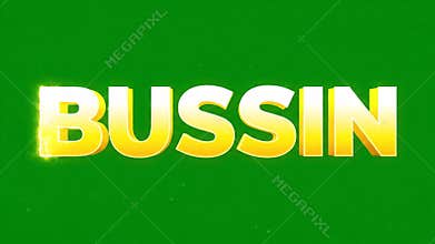 Bussin Bold Yellow Text Animation on Green Screen for Food and Product Reviews