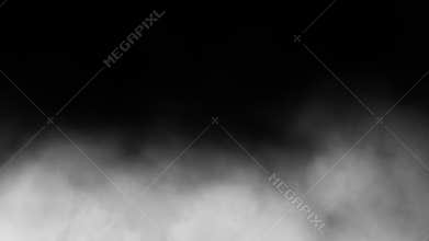 Volumetric smoke billowing across the ground against a black background.