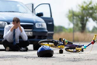 Driver after car accident