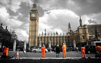 Protesting before Big Ben