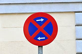 No Parking and Staying Road Sign