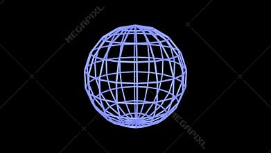 Blue sphere edges rotating