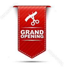 Red banner design grand opening