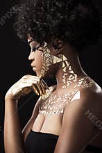 Afro-American model in gold