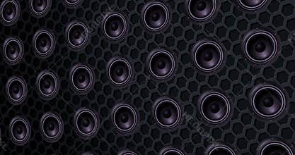 Series of speakers of the loudspeaker, texture effect background, bass movement with alpha, channel