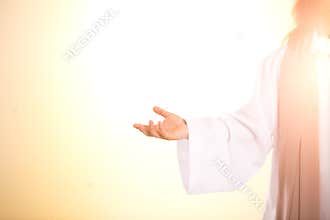 Illuminated silhouette of Jesus