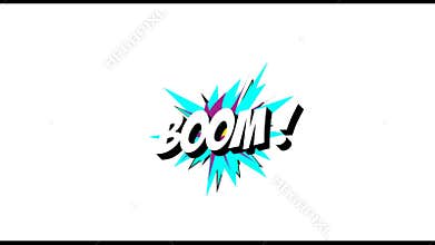 Word BOOM with white background in comics style. MOV