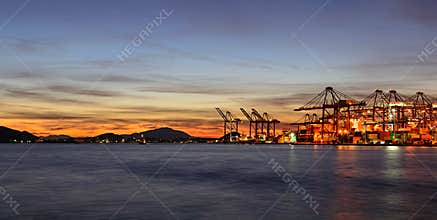 Busy container port