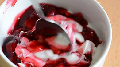 Plain Yogurt with red fruit
