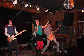 Rock music band on stage