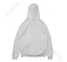blank hoodie sweatshirt color white back view