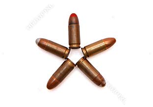 Five-pointed star made of cartridges