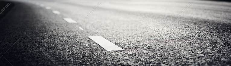 Asphalt road and dividing lines