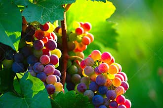 Ripening Blue Wine Grapes