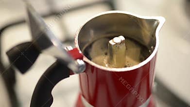 Making coffee with Italian percolator