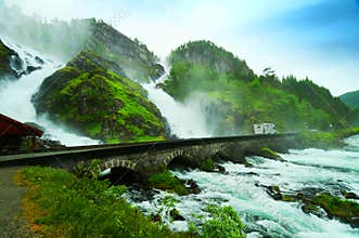 Latefossen waterfall