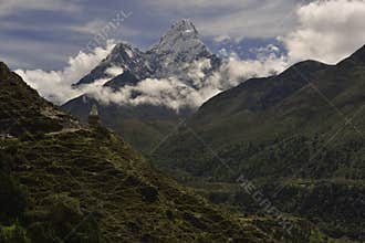 Ama Dablam - Khumbu Valley from Himalaya. Nepal