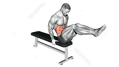 Video guides exercising. Double twist on the bench