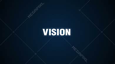 Innovation, Development, Teamwork, Leadership, Customer, Text animation &#x27;VISION&#x27;