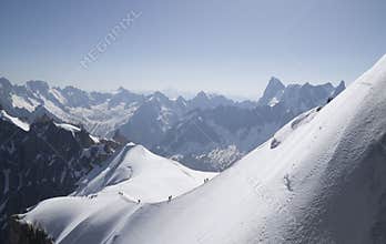 Aiguille du Midi , Mont Blanc massif , French Alps.