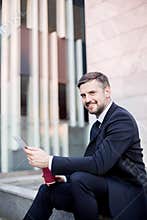 Elegant handsome entrepreneur