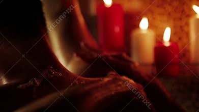 Wife washing her husband