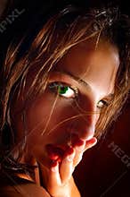 Surprised woman look