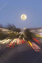 Traffic and full moon