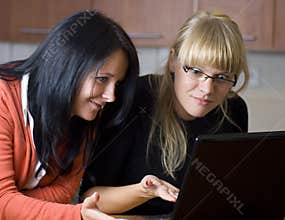 Women using laptop computer